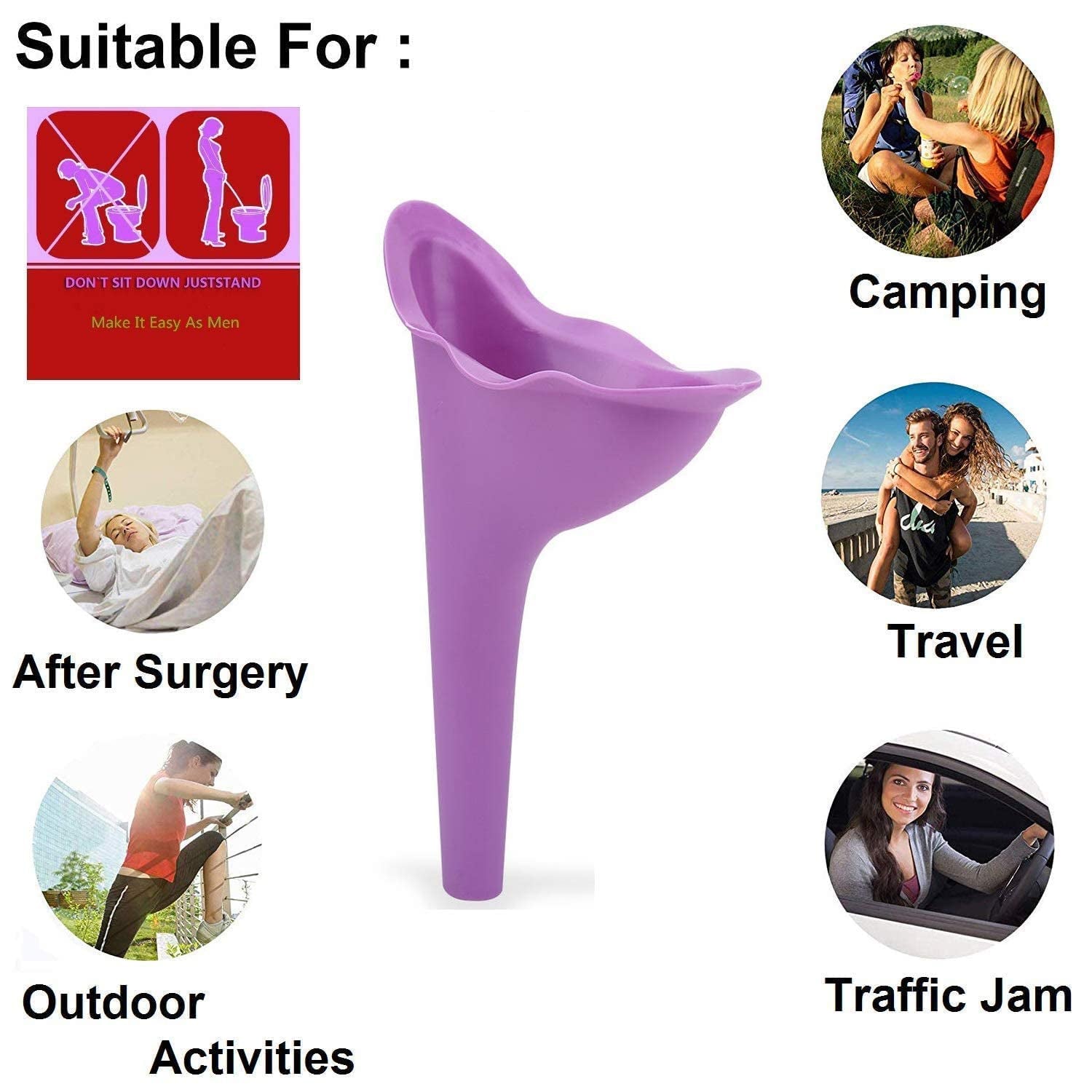 1307 Stand And Pee Reusable Portable Urinal Funnel For Women